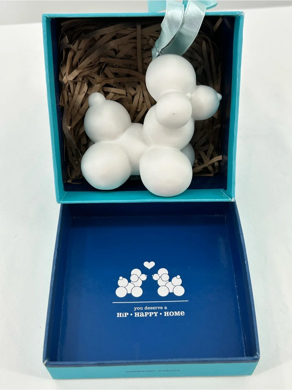 Jonathan Adler Vintage Poodle Ornament in Original Box Porcelain White Matte‎